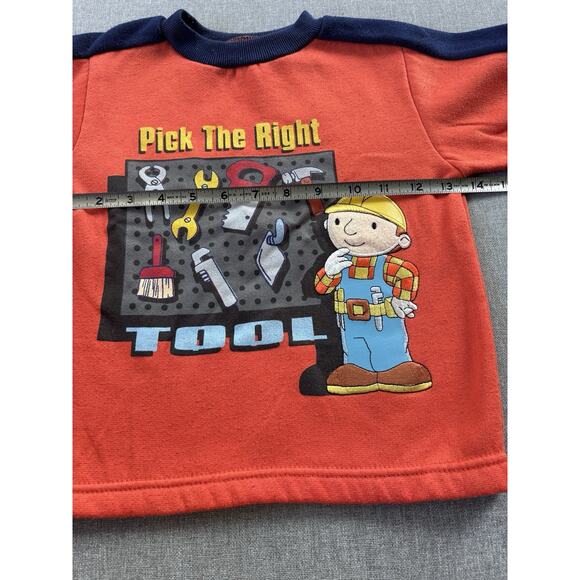 Vintage Y2K Bob The Builder Shirt Fleece PBS Kids Sz 4 Toddler Orange Tools - Picture 7 of 8